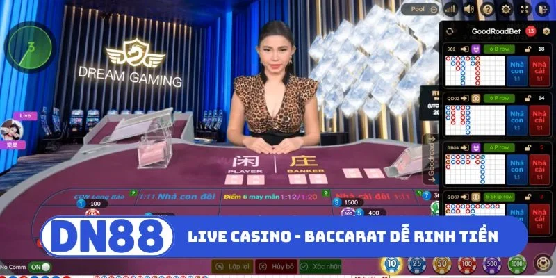 Live Casino DN88 - 8 Game Hàng Đầu Cho Tay Mê Đỏ Đen 1 Live casino DN88 - Baccarat dễ rinh tiền